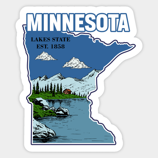 Minnesota and vintage Sticker by My Happy-Design